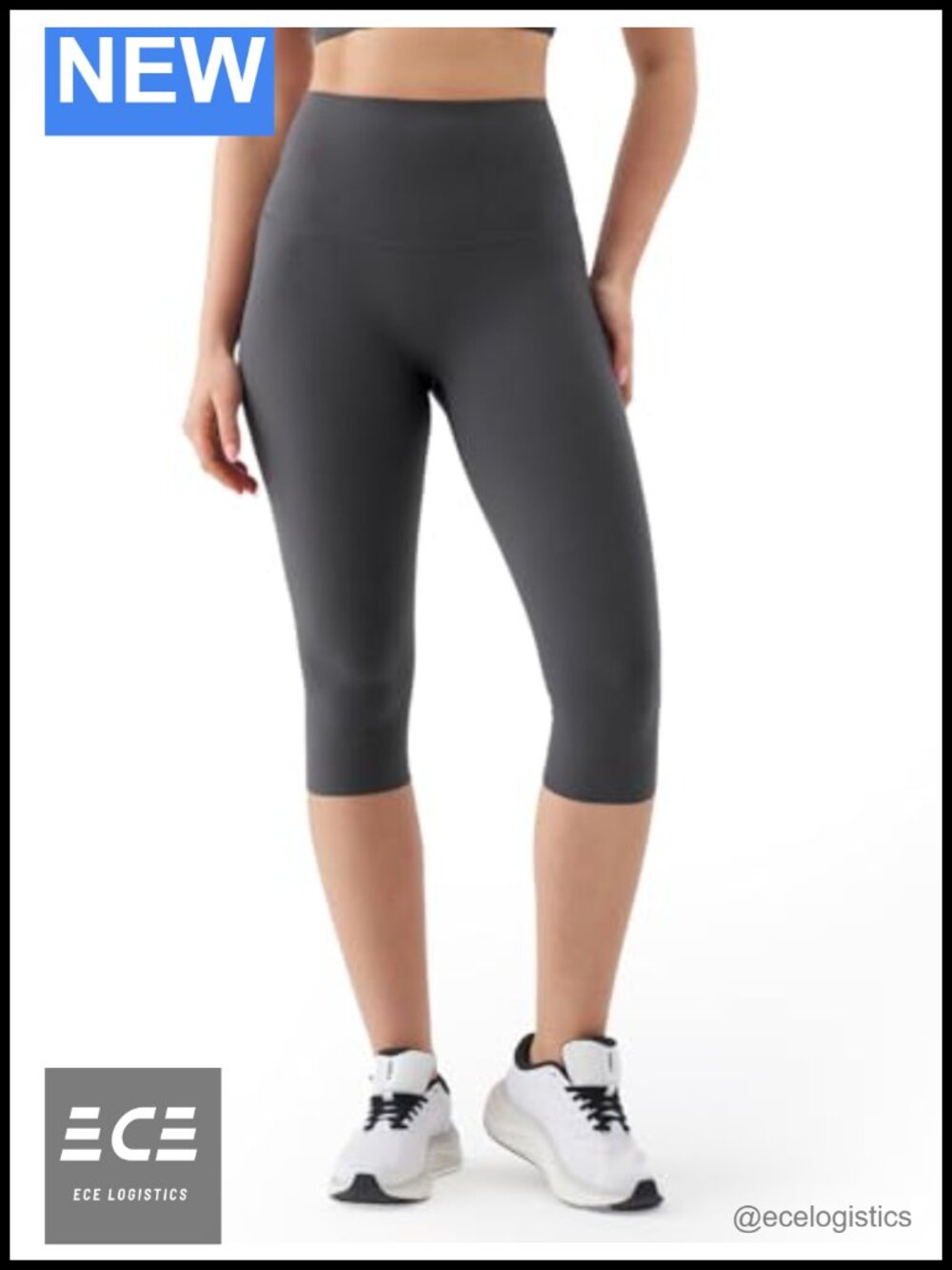 K-Swiss Workout Leggings High Waist No Front Seam Stretchy Yoga Gym Capri